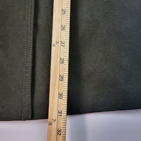 Kenneth Cole Wool Blend Belted Olive Green Coat with Zipper Size 10 - Picture 6 of 16